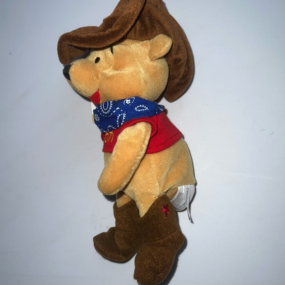 New Cowboy Pooh Bean Bag Plush 8” Disney - Picture 4 of 4